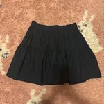Maeve Anthropologie Smocked Waist Tiered Mini Skirt Black Womens M Casual Style Photo 2