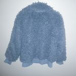 Wild Fable  L Y2K Blue Heaven Shag Teddy Bear Zip Front Satin Lined Jacket Photo 4