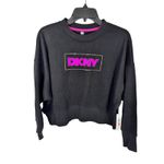 DKNY  Sport Women's Black Graphic Logo Crewneck Sweatshirt Pullover‎ Top Photo 2