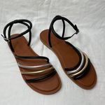 Toms Womens Willa Metallic Gold Silver Strappy Sandals Size 10 Photo 1