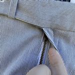 Ralph Lauren Blue White Stripe Cropped Cuffed Pants Women’s Size 10 Stretch Photo 4