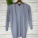 Tahari  Gray Lightweight Cotton Cashmere Open Front Cardigan Photo 0