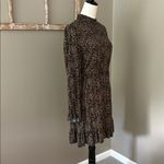 Popsugar  Mock Neck Mini Dress Leopard Animal Print Cuffed Flutter Sleeves Size M Photo 4