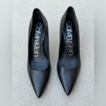 Calvin Klein Black Pointed Classic Stiletto Pumps with Silver Detailing Size 8 Photo 1