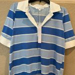 Jane and Delancey NWT  Blue and White Striped Polo Shirt Photo 1
