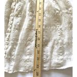 Esley  Cream Cotton Lace Sheer 3/4 Sleeve Feminine Summer Pullover Top Blouse L Photo 6