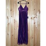 Lulus NWT  Lovely Boldness Purple Multi Watercolor Pleated Maxi Dress Prom Sz M Photo 1