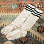 Black and White Striped Knee High Tube Socks Photo 0