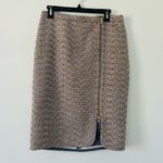 J.Crew Purple Gold Metallic Tweed Gold Zipper Pencil Skirt 8 Photo 0