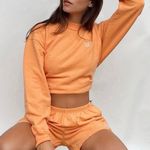 Livin Cool ESSENTIAL CROPPED SWEATSHIRT IN ORANGE JULIUS - MEDIUM Photo 1