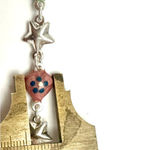 Cute Heart Shaped Enamel Over Startling Silver 925 Hearts Bracelet 7 Inch VTG Photo 3