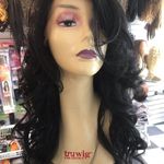 Black curly long wig extreme sports dance lace wig Size 24 Photo 0