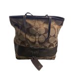 Coach Canvas Signature Logo Bag Brown With Dust Bag 10125 Photo 2