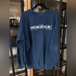Seaside 30A comfort colors crewneck pullover navy sweatshirt long sleeve unisex Blue Size M Photo 1
