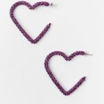 ZARA NWT Sparkly Pink Glitter Heart Earrings Photo 1
