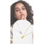 Boutique White Gold Filled Heart Lock Diamond Simulate Pendant Necklace NEW Photo 7