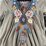Johnny Was Womens Brown Darielle Embroidered Top Medium Flute Sleeve Boho Unique Photo 4