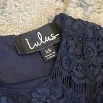 Lulus  Take Me to Brunch Navy Blue Lace Shift Dress Size Extra Small Photo 4