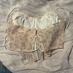 The Copper Closet Large  Floral Bustier Corset Crop Top Photo 3