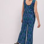 Anthropologie Anthro Bel Kazan Zephyr Wide-Leg Jumpsuit In Blue Size Large Photo 2