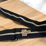 J.Crew VTG  Navy blue with white stripe Acetate ribbon belt M/L Photo 1