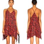 IRO Silk Blend Soul Floral Mini Dress In Black and Red Size S Photo 1