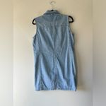 Faded Glory Vintage Faded‎ Glory Blue Chambray Denim Sleeveless Button Mini Dress Size 10 Photo 4