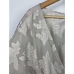 WAYF Gray Neutral Sheer Floral Dean Crossover Peplum Blouse Top Size 1X Photo 5