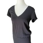 James Perse  Black Dress Standard V Neck‎ Short Sleeve Size 2 M Minimalist Photo 3