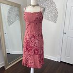 Ann Taylor  Silk Romantic Pink Purple Fairy Rose Flower Print Midi Mini Dress S P Photo 3