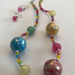 Handmade Confetti Necklace Earrings Set Vintage Photo 0