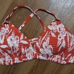 TT 2X Smocked Elastic Bikini Swim Top in Orange Aloha Plus Photo 0