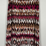 Chico's  Maxi Skirt Sz 3/ XL Elastic Waist Brown Pink White Abstract Rayon Blend‎ Photo 0