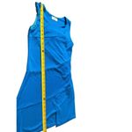 Blue Stretchy Tiered Satin Lined Blue Tiered Sleeveless Athletic Look Dress S Photo 5