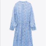 ZARA  ANIMAL PRINT BUTTON DOWN SHIRT DRESS LONG SLEEVE BLUE SIZE S NEW Photo 8