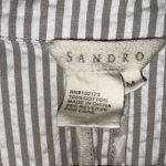 Sandro Paris Women's Jacket 100% Cotton Grey And White Seersucker Size M GUC Photo 2