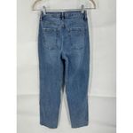 Wild Fable  Jean Women 0 Blue Distressed Straight Leg‎ High Rise Button Fly Photo 2