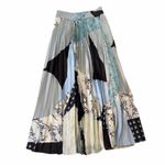 Club Monaco  Elasticated Slip Pleated Midi Skirt in Black, Cream, and Blue Photo 2