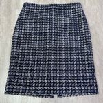 J.Crew  Lady Liberty Tweed Blue Metallic Houndstooth No. 2 Pencil Skirt Career Photo 0
