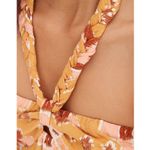 Aerie NWT  High Low Halter Maxi Sundress Mustard Yellow Batik Linen Size M Photo 3