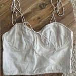 Cleobella  Corset White Multi Striped Crop Top Photo 0