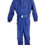 Vintage 90s Y2K Killy Blue Zip Front Hooded Belted Outdoor Snowsuit Jumpsuit Size 8 Photo 1