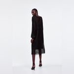 ZARA  Black Pleated Midi Dress. - S Photo 4