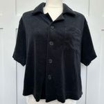 Fabletics Island Terry Cloth Boxy Button Up Shirt Photo 1