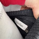 Calvin Klein  Gray Ribbed Mock Neck Long Sleeve Sweater Dress Full Double Zip M Photo 6