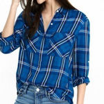 EXPRESS ✨  Turquoise Plaid Shirt ✨ Photo 0