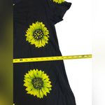 Vintage Dee Dee's Black & Chartreuse Sunflower Print Dress – 100% Rayon Photo 5