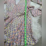 Free People  Rhetta Long Sleeve Wrap Dress Womens  Pink Collared Geometric Photo 5