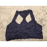 Free People Intimately  Size M Lace Racerback Bralette Navy Blue Photo 1