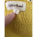 Hem & Thread ‎ Womens Sweater Musatrd Yellow Ivory Color Block Cotton Blend L Photo 4